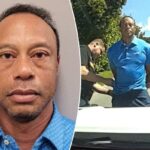 Foto de Tiger Woods após sua prisão por dirigir alcoolizado em 27 de março.