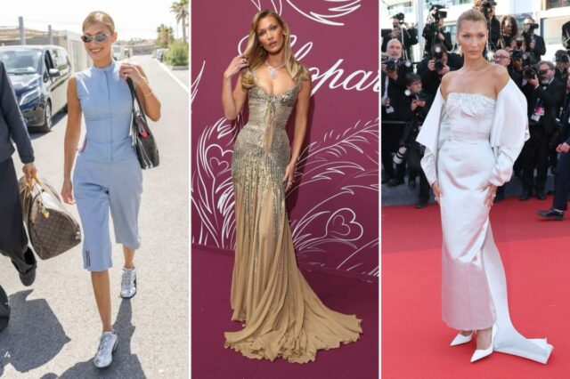 Todos os trajes de Bella Hadid no Festival de Cinema Todos os trajes de Bella Hadid no Festival de Cinema de Cannes de 2026: glamour vintage, brilhos transparentes e muito mais