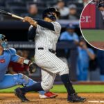 Trent Grisham saiu do jogo dos Yankees na manhã de quarta-feira.