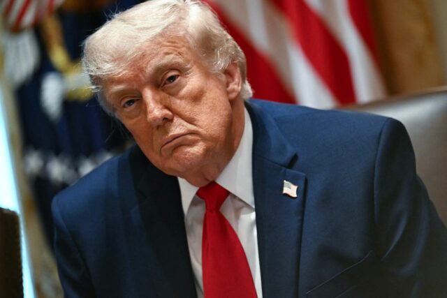 President Donald Trump attends a Cabinet meeting in Washington, D.C., on Wednesday.