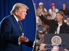 Trump elogia Jaxson Dart dos Giants: ‘Futuro Hall da Fama’ Jaxon Dart apresenta Donald Trump em um comício no Vale do Hudson.