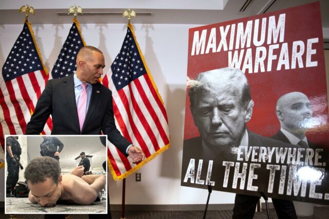 Trump exige que Hakeem Jeffries seja acusado de incitar a violência com retórica de “guerra máxima”
