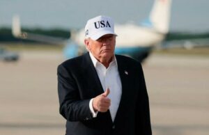 Trump prevê que a guerra no Irã será um fator de médio prazo maior do que o redistritamento Presidente Donald Trump, vestindo um branco