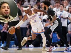 Tyrese Haliburton diz que os jogadores da NBA estão “sendo ensinados” a fracassar à medida que a questão atinge o ponto de ebulição Shai Gilgeous-Alexander nº 2 do Oklahoma City Thunder dirige ao redor de Julian Champagnie nº 30 do San Antonio Spurs durante o quarto quarto no jogo cinco das finais da Conferência Oeste da NBA no Paycom Center em 26 de maio de 2026 em Oklahoma City, Oklahoma.