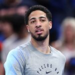 Tyrese Haliburton during 2025 NBA Finals in Oklahoma city