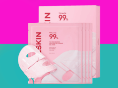 Um dos meus pacotes favoritos de máscaras coreanas agora custa US $ 8 – isso representa 59% de desconto Máscara envolvente noturna APRILSKIN TXA Niacinamida 99