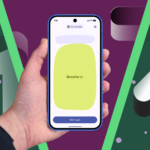 Um mascote 3D do Android cercado por ícones que representam recursos como tela dividida, histórico da área de transferência, configurações rápidas, automação e navegação por gestos.