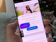 Um vencedor surpresa supera AT&T, Verizon e T-Mobile Página da web do Xfinity Mobile em um telefone com leitura de cópia: