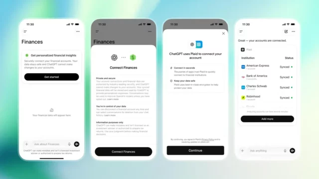 chatgpt exemplo de chat de finanças pessoais