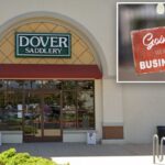 Exterior da loja de acessórios Dover Saddlery em Moorpark, Califórnia.