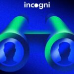 Incogni protege seus dados pessoais e de sua família | A infografia mostra um par de binóculos a olhar para uma pessoa e o logótipo Incogni