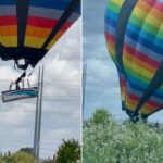 Ventos fortes desencadearam o lançamento inesperado de um balão de ar quente em Elk Grove, Califórnia, enviando o balão para a lateral de um cassino e contra uma linha de energia antes de pousar com segurança em 27 de abril.