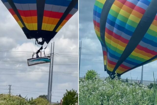 Ventos fortes desencadearam o lançamento inesperado de um balão de ar quente em Elk Grove, Califórnia, enviando o balão para a lateral de um cassino e contra uma linha de energia antes de pousar com segurança em 27 de abril.