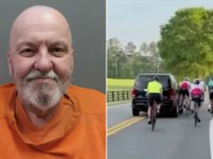 Vídeo selvagem captura o motorista idoso Jerry Ross, 72, colidindo com um grupo de ciclistas na estrada da Geórgia Vídeo selvagem captura o motorista idoso Jerry Ross, 72, colidindo com um grupo de ciclistas na estrada da Geórgia