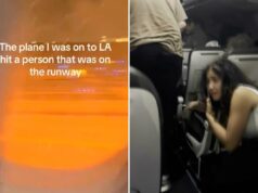 Vídeos aterrorizantes mostram passageiros da Frontier Airlines fugindo de uma cabine cheia de fumaça após um jato atingir uma pessoa na pista de Denver Vídeos aterrorizantes mostram passageiros da Frontier Airlines fugindo de uma cabine cheia de fumaça após um jato atingir uma pessoa na pista de Denver