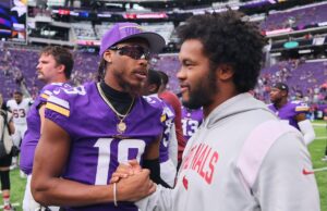 Justin Jefferson acende fogo na competição Vikings QB Minnesota Vikings WR Justin Jefferson and new QB Kyler Murray