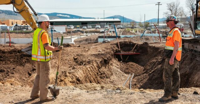 Você pode visualizar o novo Digg após sua aquisição por bots | A foto mostra dois trabalhadores da construção civil olhando para o buraco que há muito tempo