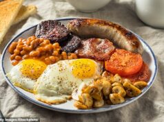 Voo de deportação para o Paquistão de maioria muçulmana serve salsichas de porco como parte do ‘café da manhã irlandês completo’ Salsichas de porco foram servidas a homens deportados para o Paquistão, apesar da população de maioria muçulmana do país, revelou um relatório de monitoramento dos direitos humanos (imagem de banco de imagens)