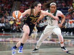 WNBA alerta Fever após drama de lesão de Caitlin Clark Caitlin Clark dribla a bola contra o Seattle Storm em Gainbridge Fieldhouse em 17 de maio de 2026 em Indianápolis, Indiana.