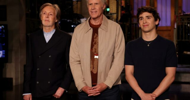 Will Ferrell fecha temporada do ‘SNL’ com Paul McCartney e o sósia Chad Smith
