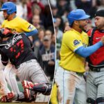 Willson Contreras, do Red Sox, desencadeia outro incidente de limpeza de bancos após colisão com o home plate