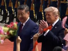 Xi cumprimenta Trump em cerimônia de boas-vindas em Pequim Xi cumprimenta Trump em cerimônia de boas-vindas em Pequim