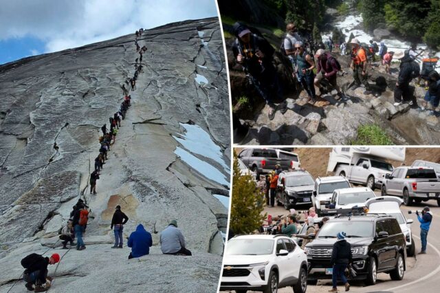 Yosemite e outros parques nacionais enfrentam superlotação após a redução Yosemite e outros parques nacionais enfrentam superlotação após a redução das reservas de entrada: 'Parecia um dia na Disneylândia'