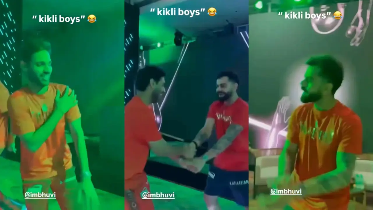 ASSISTIR: `Kikli Boys` Virat e Bhuvneshwar compartilham a pista de dança após o triunfo do RCB