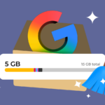 Estatísticas da conta mostradas no app Google One.