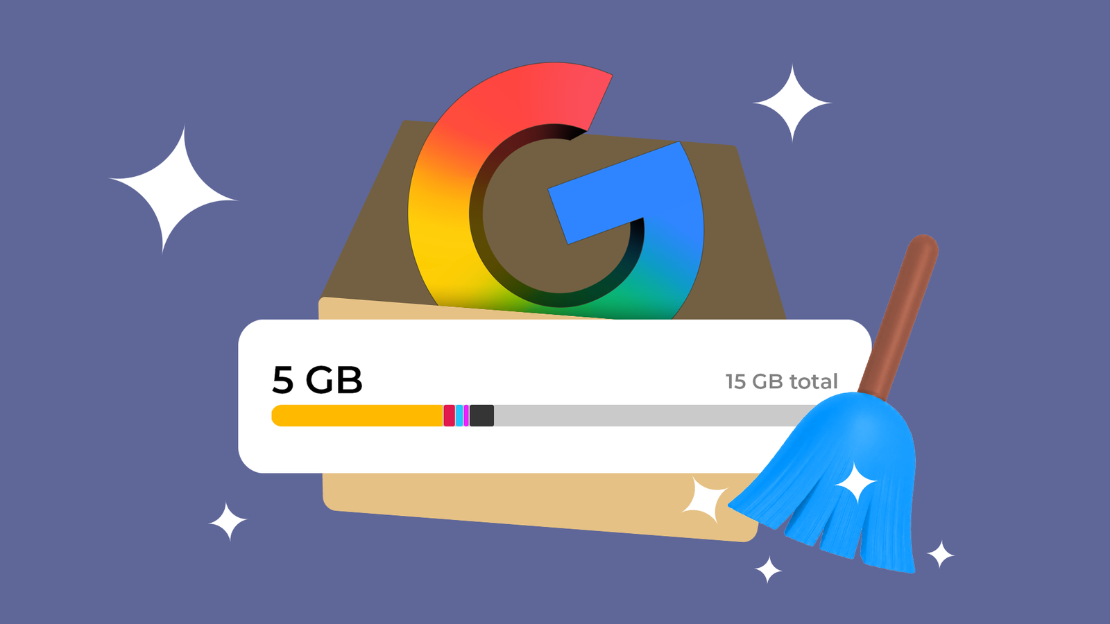 Estatísticas da conta mostradas no app Google One.