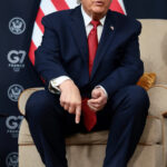 Presidente Donald Trump à margem da Cimeira do G7 em Evian-les-Bains, França, em 17 de junho de 2026.