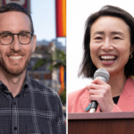 Left: Scott Wiener campaign image taken from his website. Right: Connie Chan speaks at a