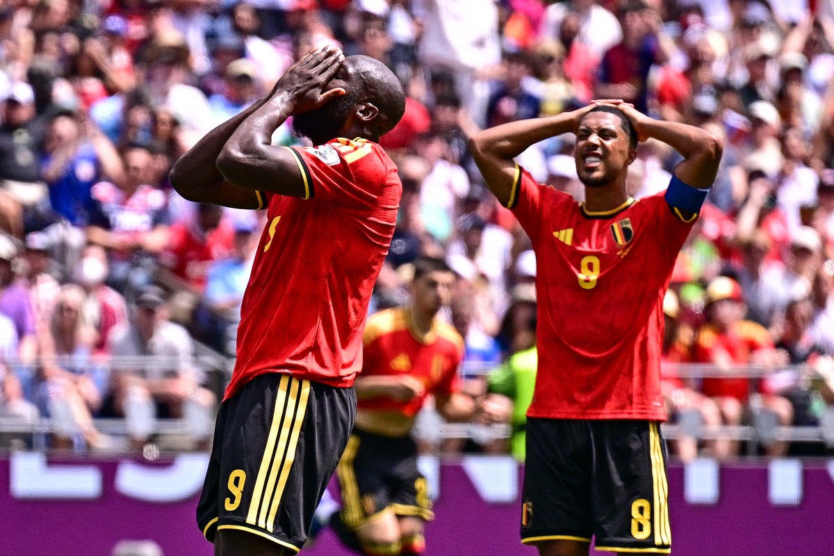 Belgium's Romelu Lukaku and Belgium's Youri Tielemans