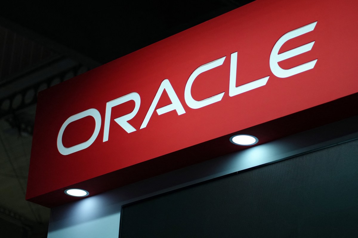 US multinational computer technology company Oracle's logo is pictured at the Mobile World Congress (MWC), the telecom industry's biggest annual gathering, in Barcelona on February 27, 2024.