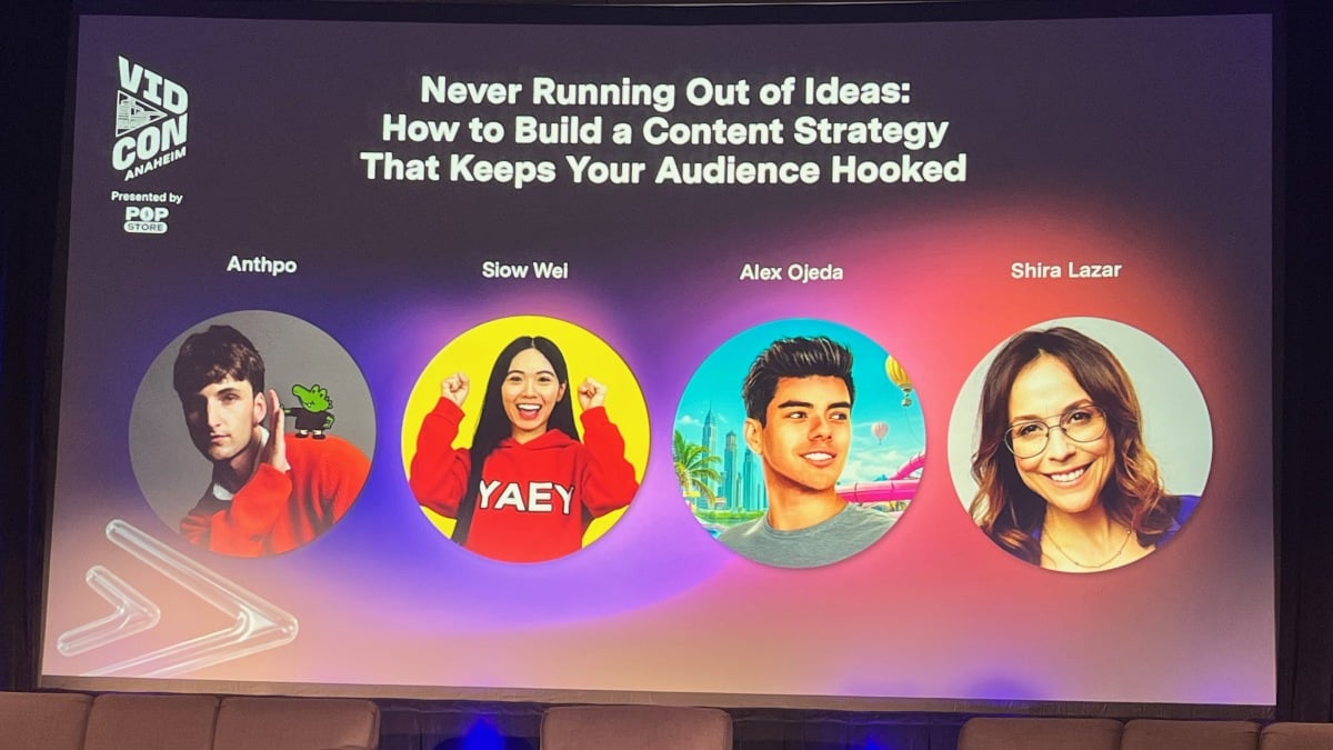 Anthpo no painel VidCon 2026 Nunca ficando sem ideias: como construir uma estratégia de conteúdo que mantenha seu público preso.