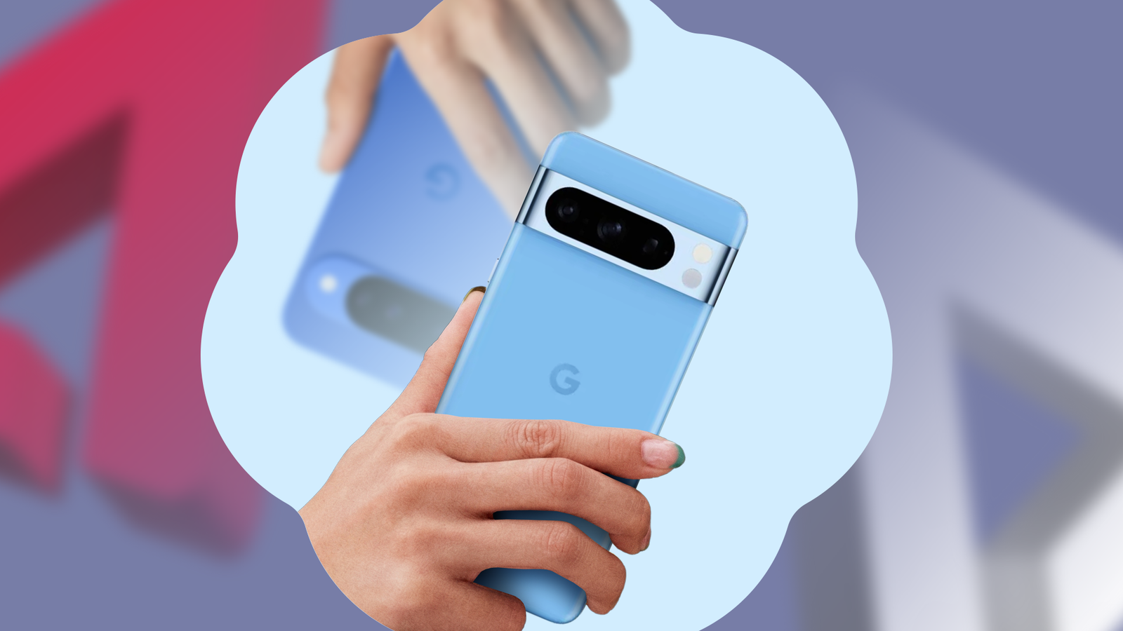 Google Pixel 10 Pro sentado em uma fonte