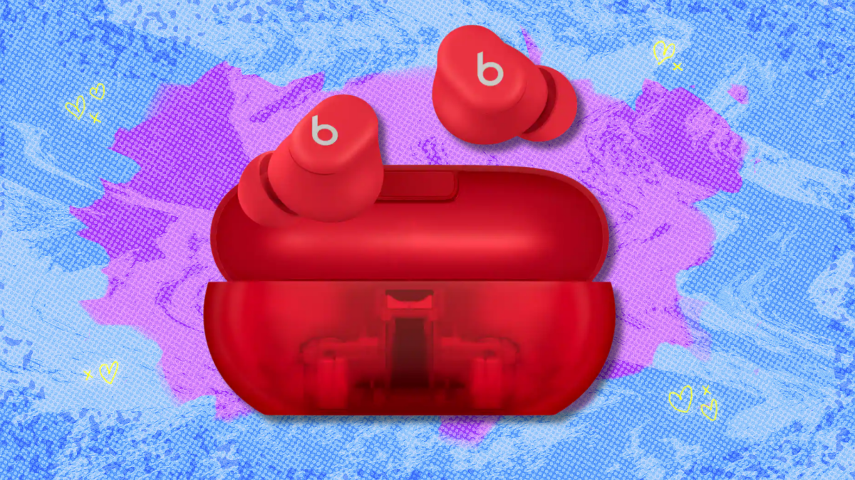 Compre um par de Beats Solo Buds vermelhos transparentes com desconto de US $ 10