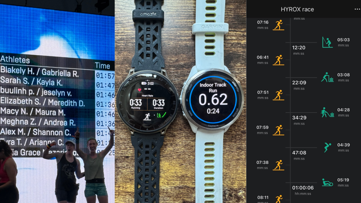 Amazonfit à esquerda; Garmin à direita.