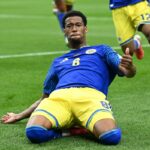 MONTERREY, MEXICO - JUNE 14: Viktor Gyokeres of Sweden celebrates after scoring his team's third goal during the FIFA World Cup 2026 Group F match between Sweden and Tunisia at Monterrey Stadium on June 14, 2026 in Monterrey, Mexico. (Photo by Alfredo Lopez/Jam Media/Getty Images)