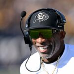 Head coach Deion Sanders of the Colorado Buffaloes