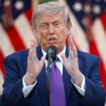 President Donald Trump speaks in the Rose Garden at the White House on May 11, 2026 in Washington, DC.