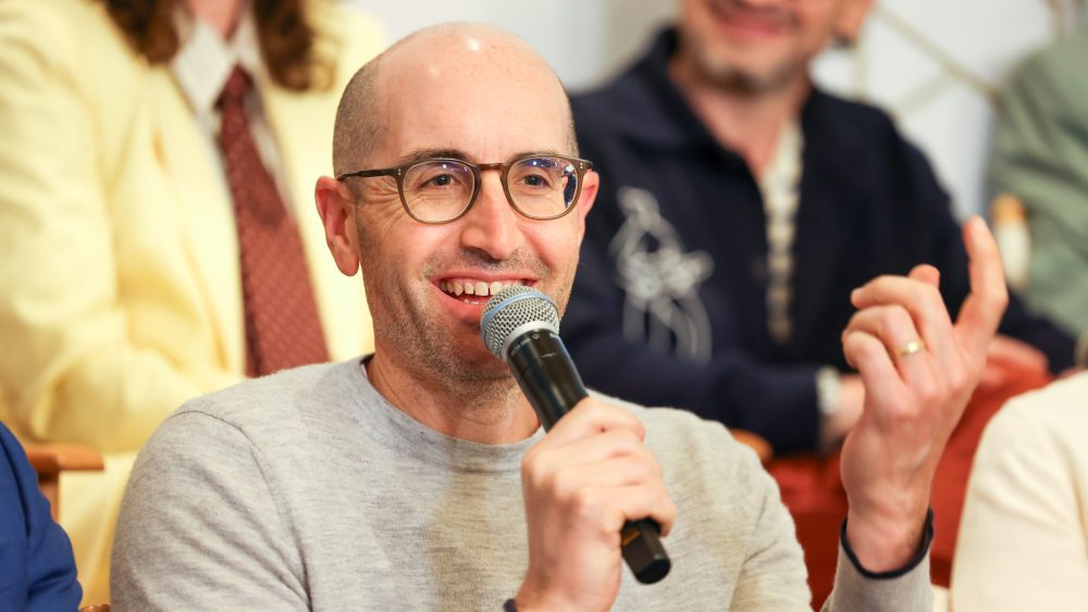 BEVERLY HILLS, CALIFORNIA - MAY 21: Justin Halpern, Showrunner and Creator of "Abbott Elementary" speaks during TheWrap's Showrunners and Creators of Emmy Season Breakfast 2026 at The Maybourne Beverly Hills on May 21, 2026 in Beverly Hills, California. (Photo by Randy Shropshire/Getty Images