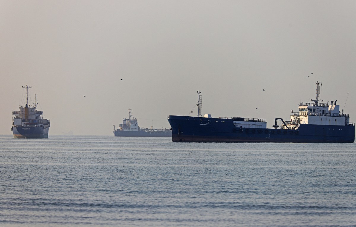 This image from June 1, 2026 shows vessels at Suru Beach in Bandar Abbas along the Strait of Hormuz. Photo by AMIRHOSSEIN KHORGOOEI / ISNA / AFP via Getty Images.