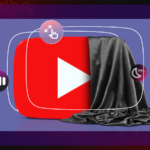 Um telefone mostrando o logotipo do YouTube em um fundo colorido