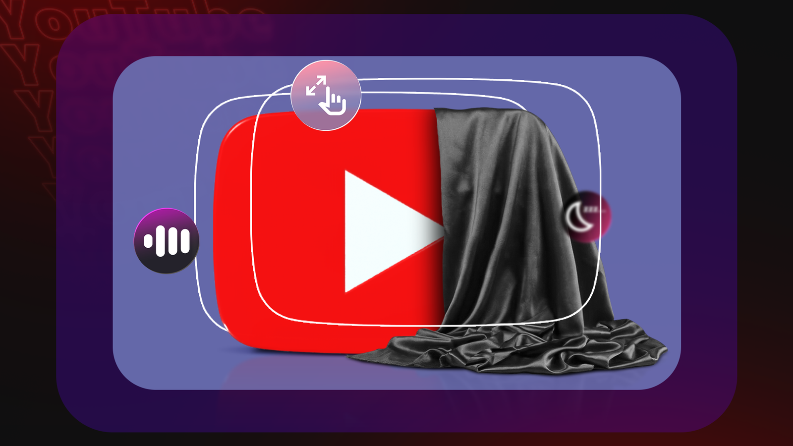 Um telefone mostrando o logotipo do YouTube em um fundo colorido