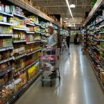 People shop at a grocery store in Schaumburg, Illinois, Thursday, May 14, 2026.