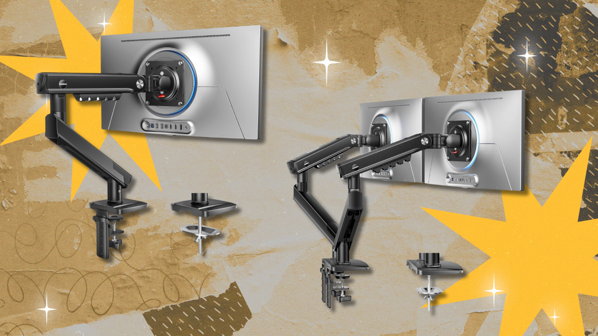 Esses braços de monitor com desconto no primeiro dia podem ser as atualizações de mesa mais baratas que você fará este ano