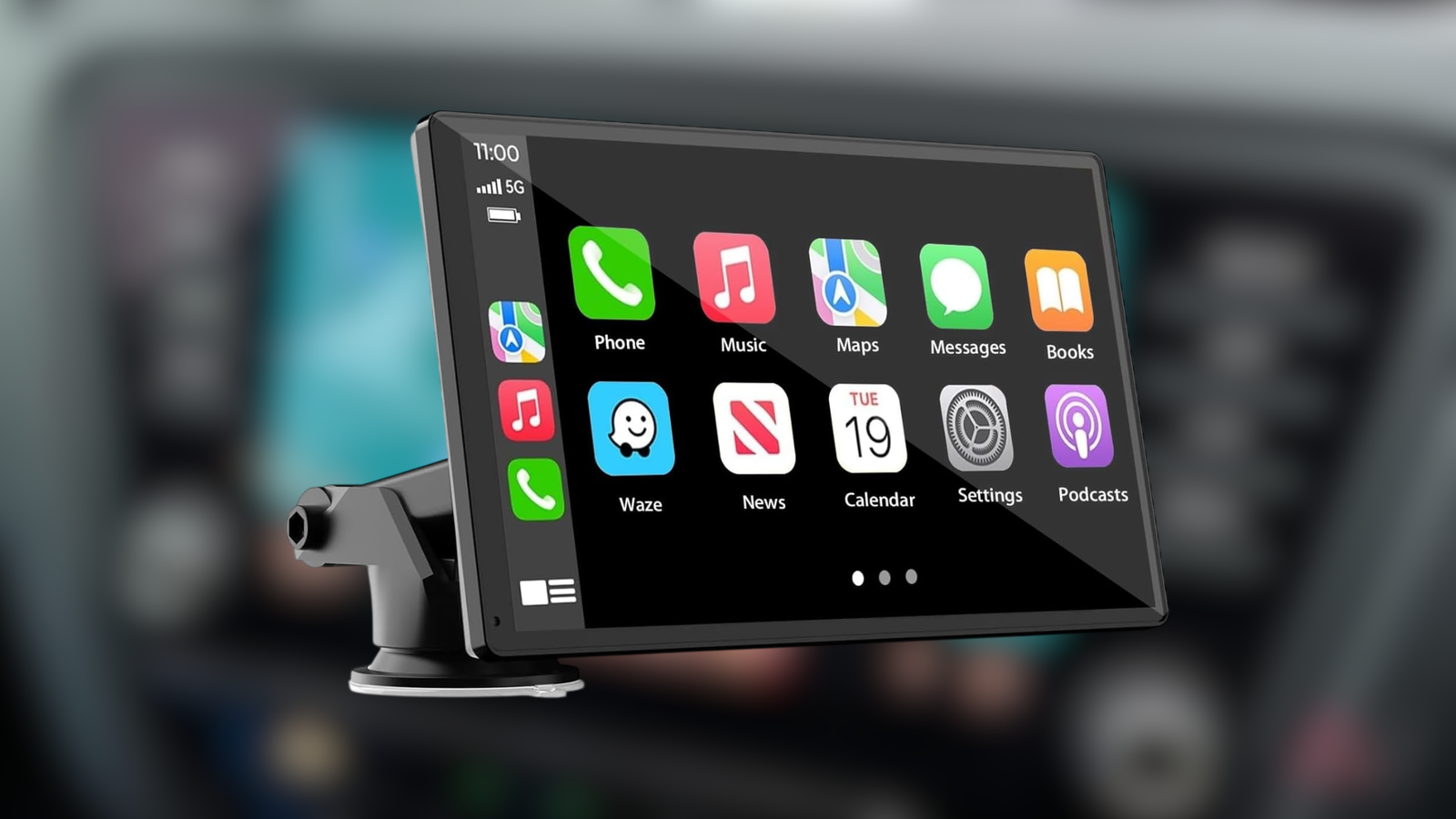 Estéreo portátil sem fio para carro Carplay