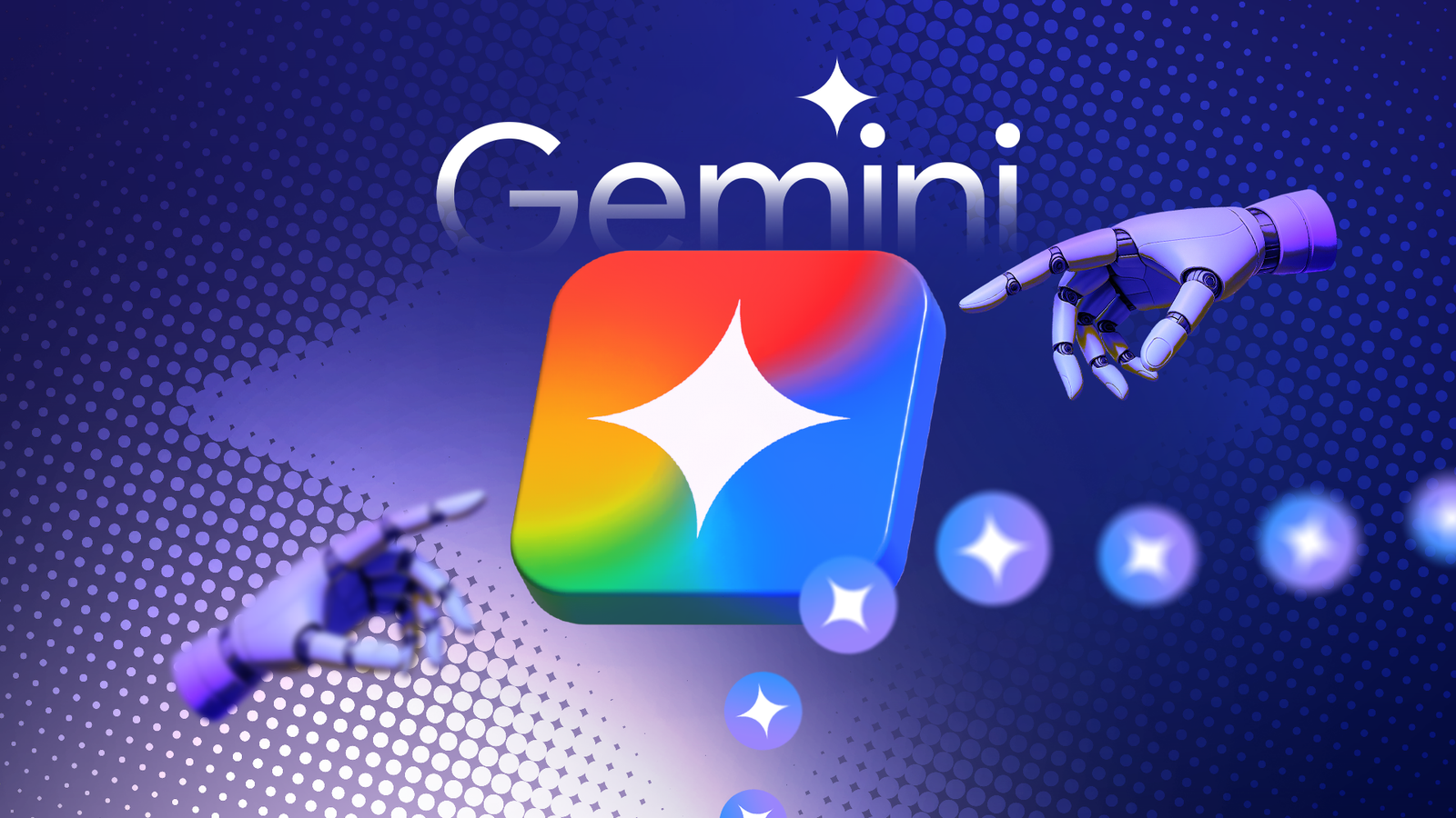 Gráfico mostrando a interface de bate-papo do Gemini aberta em uma janela do navegador Google Chrome, cercada por ícones flutuantes do Gemini Spark e um logotipo 3D do Chrome