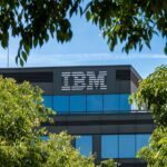 Exterior view of the French headquarters of IBM, an American multinational technology company active in computer hardware, software and services.